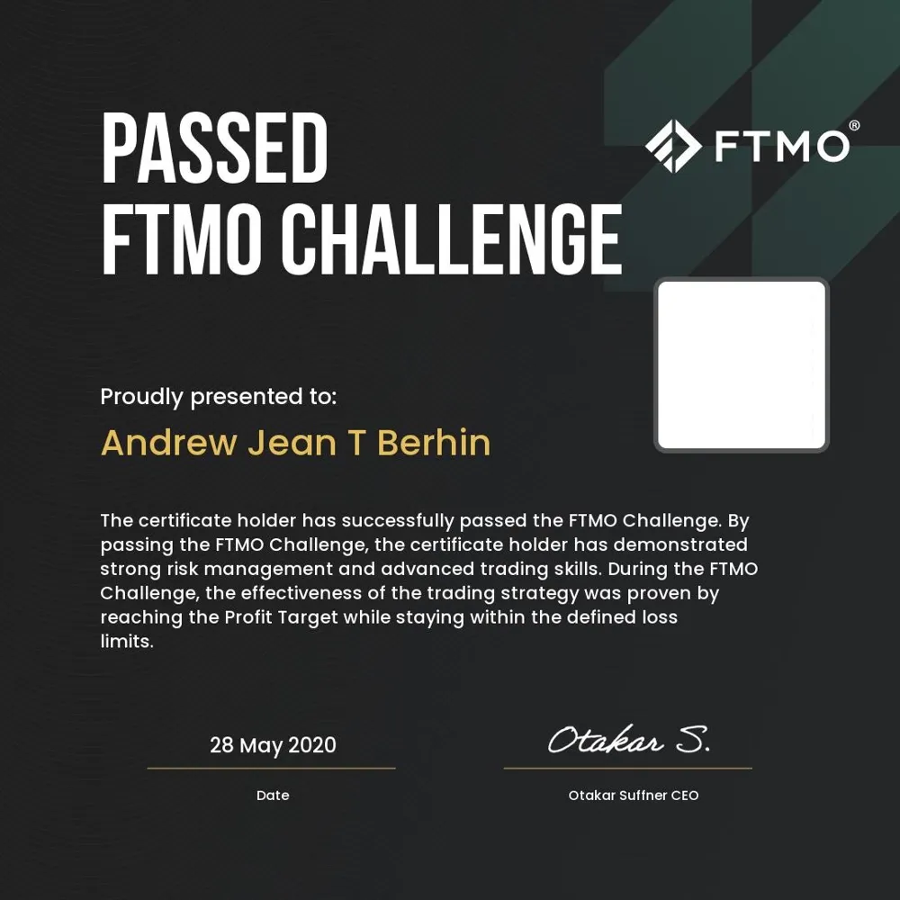 FTMO Challenge validé (mai 2020)