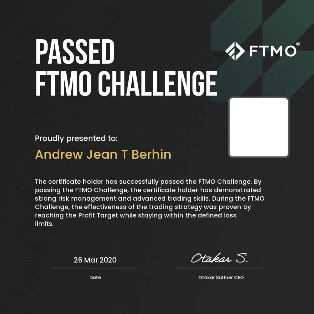 FTMO Challenge validé (mars 2020)